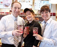 Gynette Smith Chris Reidiger with Tim Horton's worker